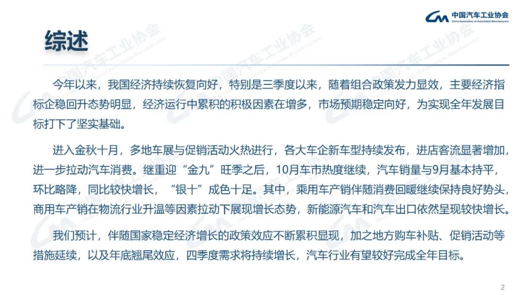 中汽協(xié)：10月汽車銷量285.3萬(wàn)輛，同比增13.8%